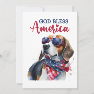 Patriotic Dog- Beagle 4th of July Card