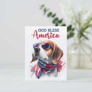 Patriotic Dog-Beagle 4th of July Card