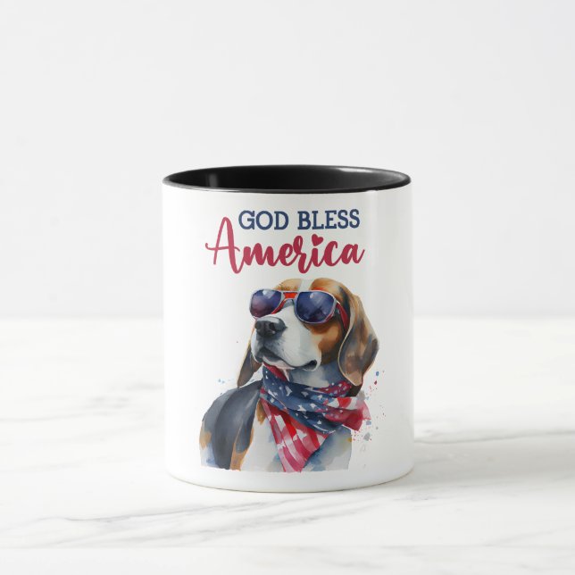 Patriotic Dog-Beagle Mug (Center)