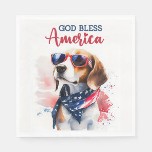 Patriotic Dog-Beagle Napkin