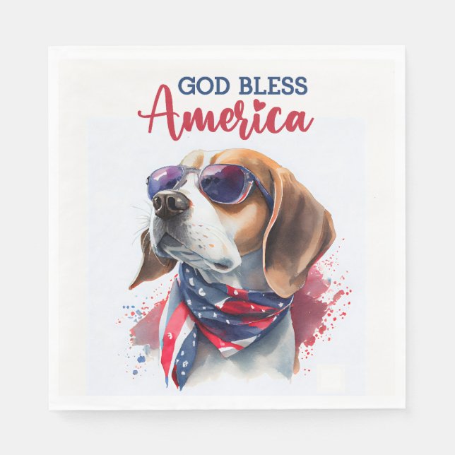 Patriotic Dog-Beagle Napkin (Front)