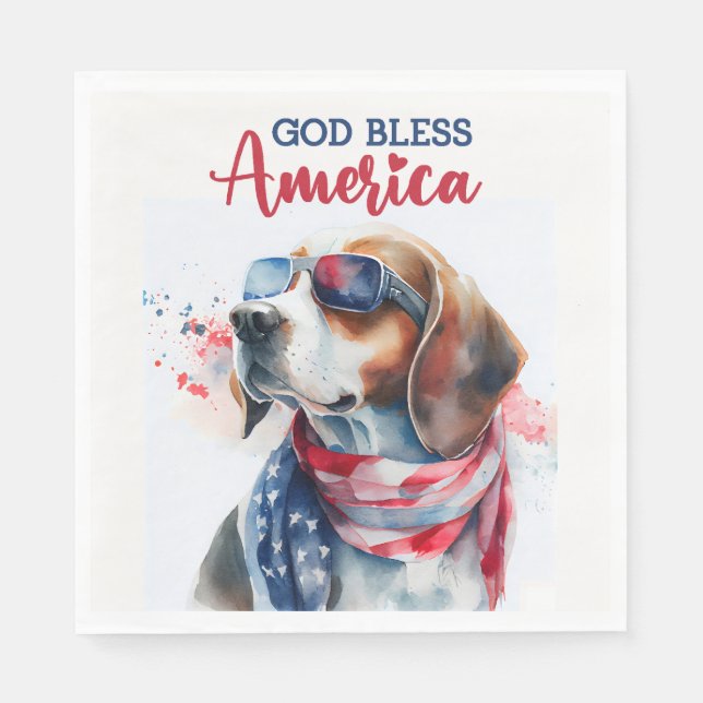 Patriotic Dog-Beagle Napkin (Front)