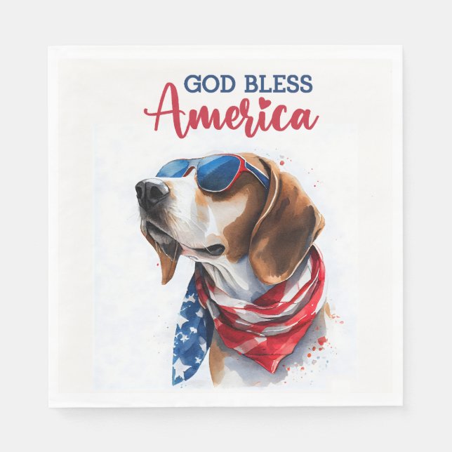 Patriotic Dog-Beagle Napkin (Front)