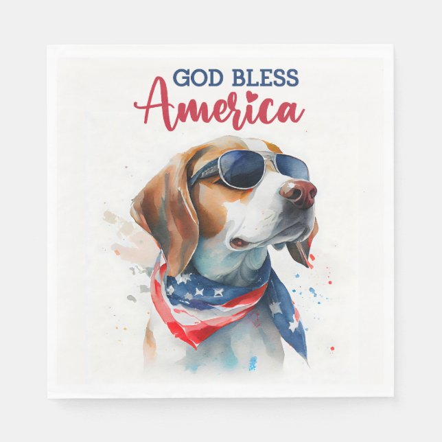 Patriotic Dog-Beagle Napkin (Front)