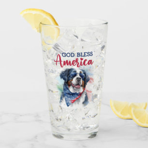 Patriotic Dog-Bernese Glass