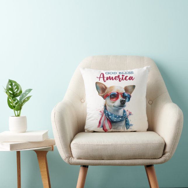 Patriotic Dog-Chihuahua Cushion (Chair)