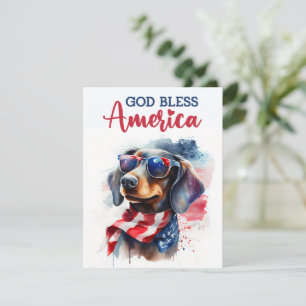 Patriotic Dog-Dachshund 4th of July Card
