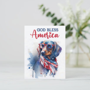 Patriotic Dog-Dachshund 4th of July Card
