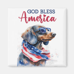 Patriotic Dog-Dachshund Magnet