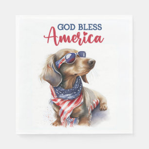 Patriotic Dog-Dachshund Napkin