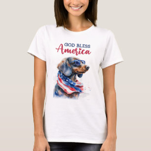 Patriotic Dog-Dachshund T-Shirt