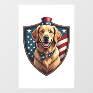 Patriotic Dog Dad Golden Retriever Engraving Shirt