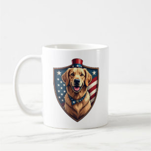 Patriotic Dog Dad Golden Retriever Engraving Shirt Coffee Mug