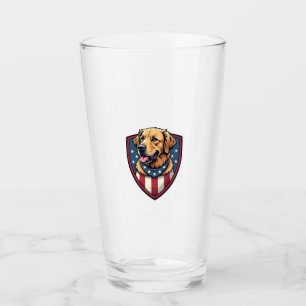 Patriotic Dog Dad Golden Retriever Engraving Shirt Glass