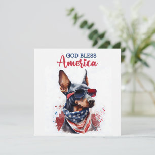 Patriotic Dog- Doberman 4th of July Card