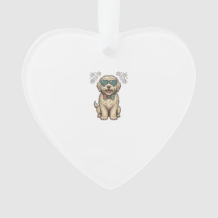 Patriotic Dog Fireworks Vintage Shirt Design (2)_1 Ornament