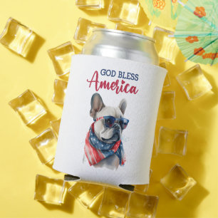 Patriotic Dog- French Bulldog Can Cooler