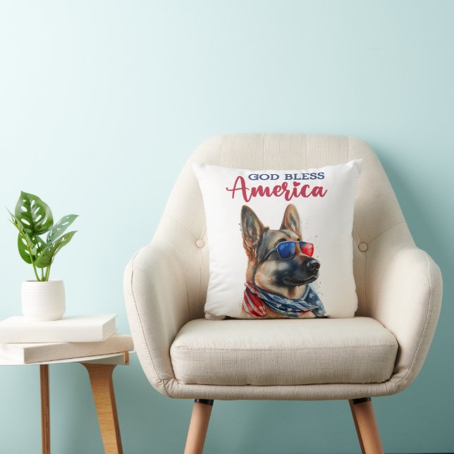 Patriotic Dog-German Shepherd Cushion (Chair)