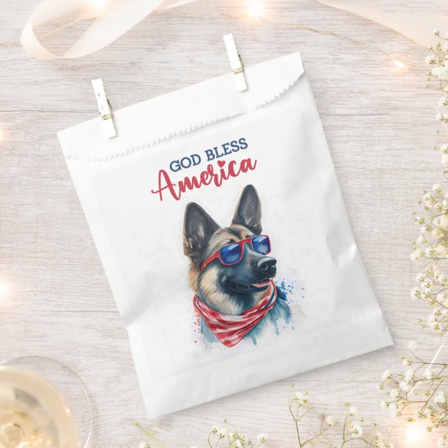 Patriotic Dog-German Shepherd Favour Bag (Clipped)