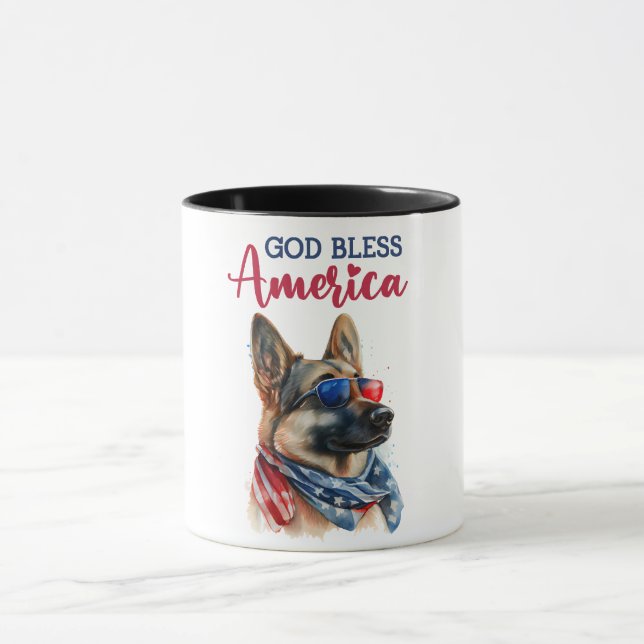 Patriotic Dog-German Shepherd Mug (Center)