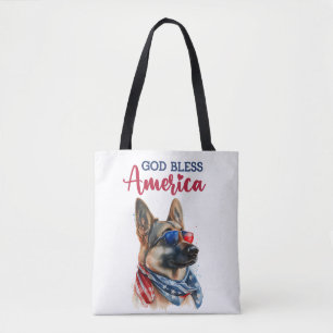 Patriotic Dog-German Shepherd Tote Bag