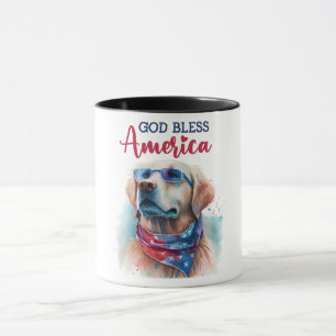 Patriotic Dog-Golden Retriever Mug