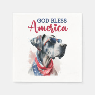 Patriotic Dog-Great Dane Napkin