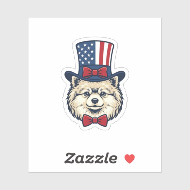 Patriotic Dog Head Vintage Engraving Vector Design (Sheet)