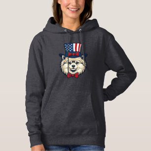 Patriotic Dog Head Vintage Engraving Vector Design Hoodie
