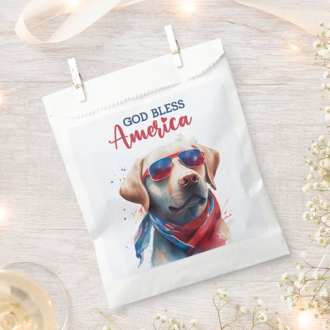 Patriotic Dog-Lab Favour Bag (Clipped)