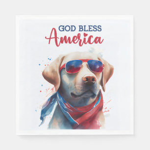 Patriotic Dog-Lab Napkin