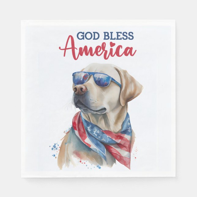 Patriotic Dog-Lab Napkin (Front)