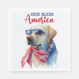 Patriotic Dog-Lab Napkin