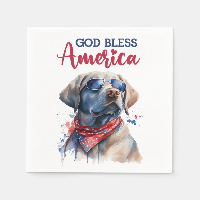 Patriotic Dog-Lab Napkin (Front)