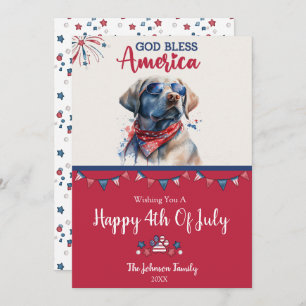 Patriotic Dog- Labrador Retriever 4th Of July Card