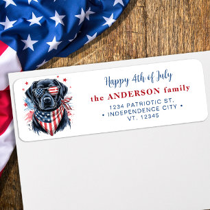 Patriotic Dog Labrador Retriever Return Address Label