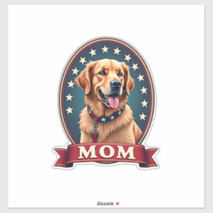 Patriotic Dog Mom Golden Retriever Vintage Tee 4
