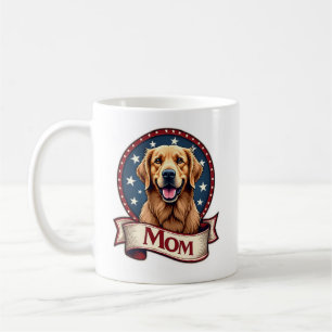 Patriotic Dog Mom Golden Retriever Vintage Tee Coffee Mug
