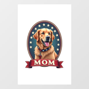 Patriotic Dog Mum Golden Retriever Vintage Tee 4