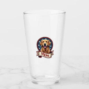 Patriotic Dog Mum Golden Retriever Vintage Tee Glass