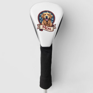 Patriotic Dog Mum Golden Retriever Vintage Tee Golf Head Cover