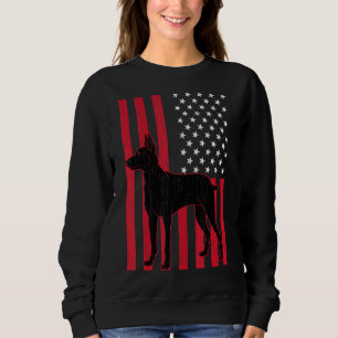 Patriotic Dog Owner Animal Dog  Us Flag Doberman Sweatshirt