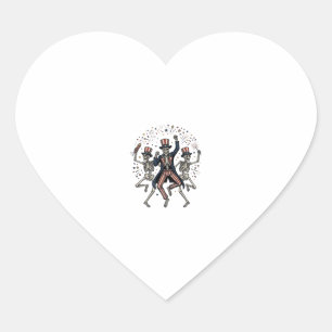 Patriotic Dog Party Like It’s 1776 Vintage Heart Sticker