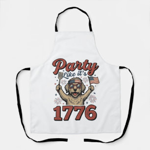 Patriotic Dog Party Like It’s 1776 Vintage Shirt D Apron