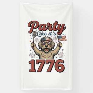 Patriotic Dog Party Like It’s 1776 Vintage Shirt D Banner