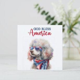 Patriotic Dog-Poodle 4th of July Card