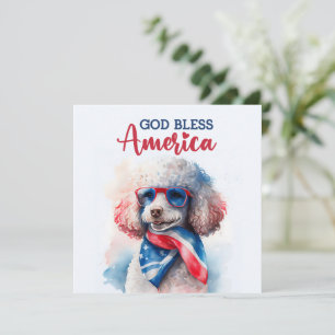 Patriotic Dog-Poodle 4th of July Card