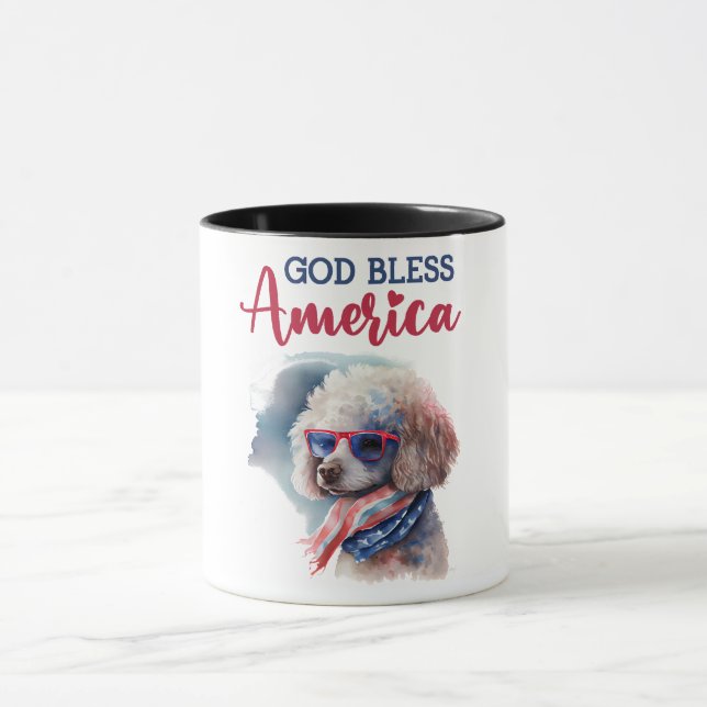 Patriotic Dog-Poodle Mug (Center)