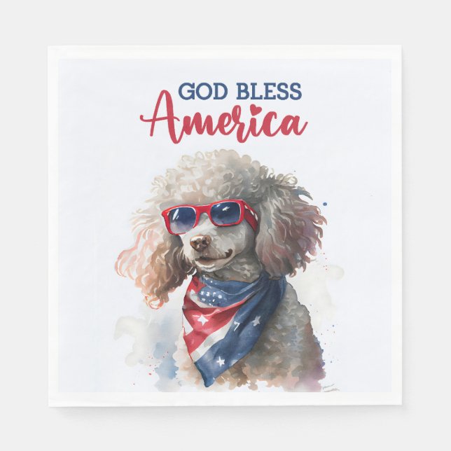 Patriotic Dog-Poodle Napkin (Front)