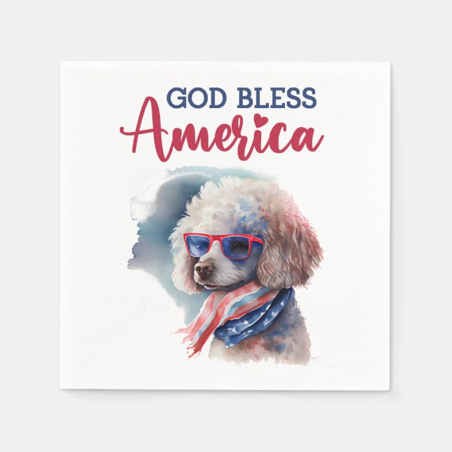 Patriotic Dog-Poodle Napkin (Front)